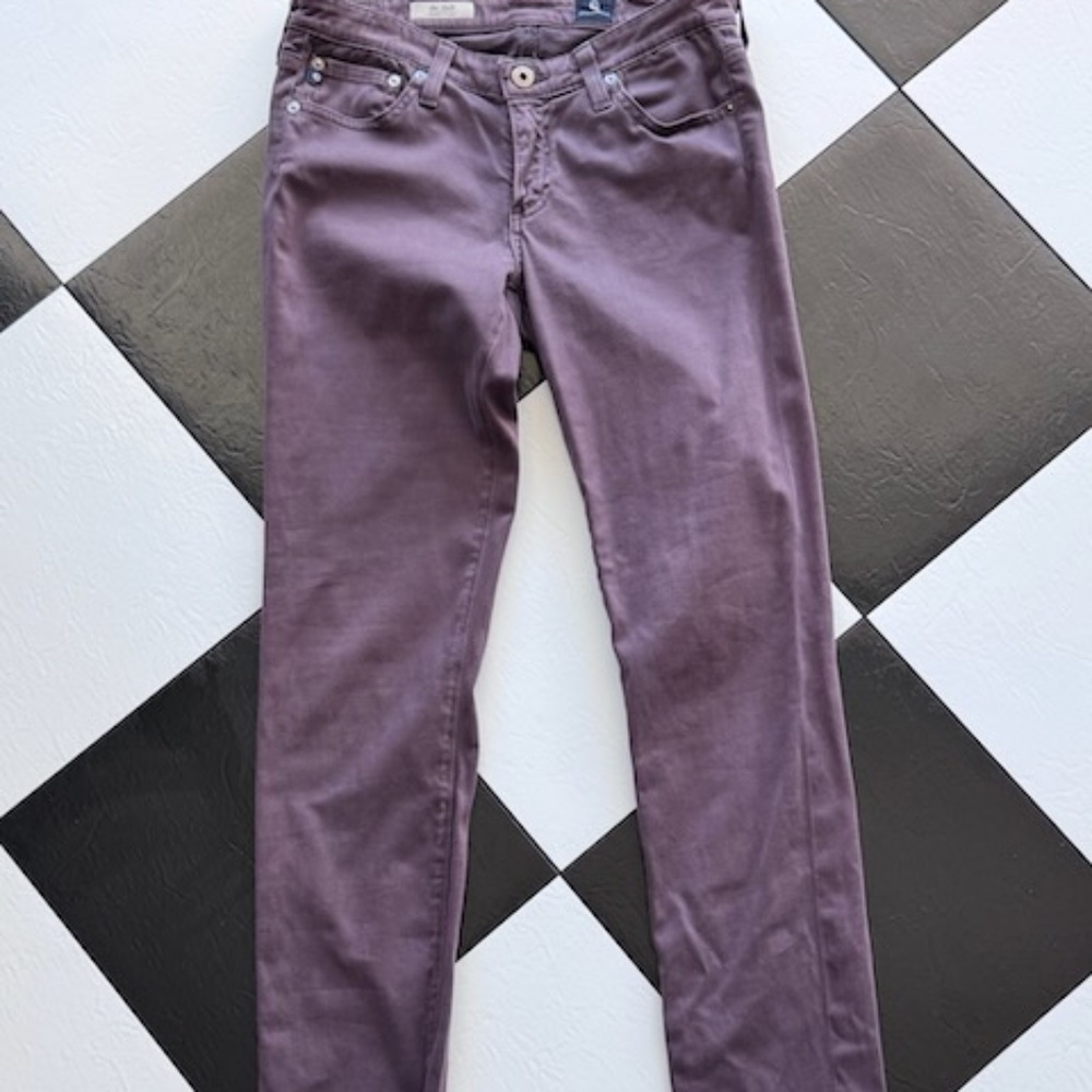 AG Adriano Goldschmied The Stilt Cigarette Leg Skinny Pants Dusty Purple 28